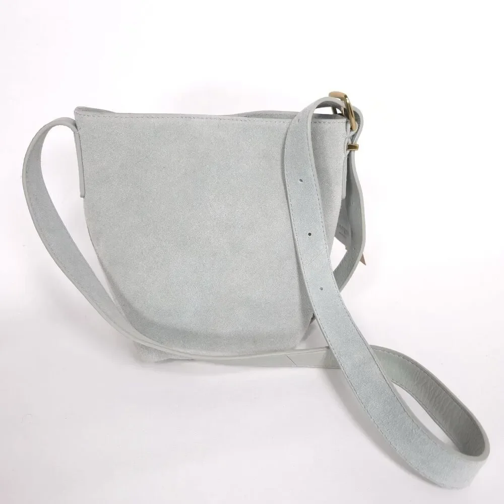 NEW Margot NEW YORK Kaye Mini‎ Bucket LEATHER Suede Blue Crossbody Bag MG3318-KU